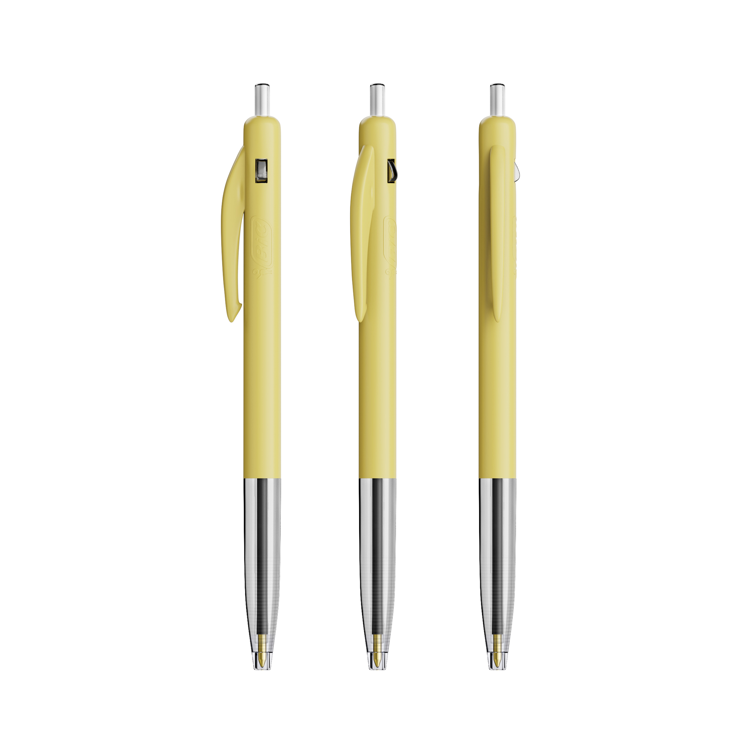 Stylo rétractable BIC® personnalisé M10® Clic Jaune pastel